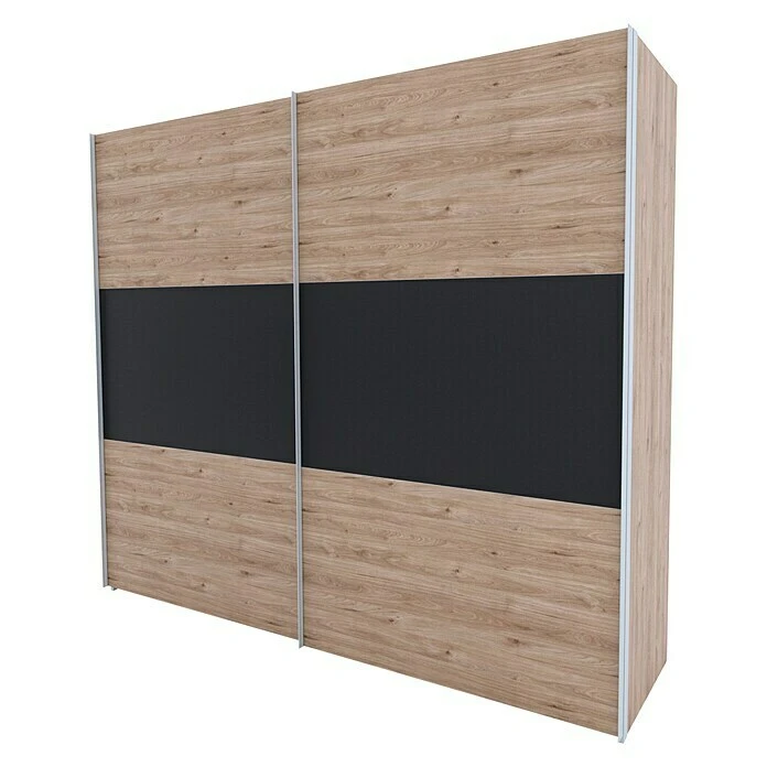 BAUHAUS Express Möbel Schwebetürenschrank Swift - 250x68x216 cm, Basalt Mittig/Eiche Jackson - Moderner Kleiderschrank 3 BAUHAUS Express Möbel Schwebetürenschrank Swift - 250x68x216 cm, Basalt Mittig/Eiche Jackson - Moderner Kleiderschrank