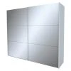 BAUHAUS Express Möbel Schwebetürenschrank Stars B 250 x 68 x 236 cm | Aluminiumfarben Griff, Seidengrauglas Front, Seidengrau Korpus -Schränke Möbel Mall 12 1037