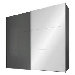BAUHAUS Express Möbel Schwebetürenschrank Swift 200 x 68 x 216 cm, Glasfronten & Spiegel, Basalt