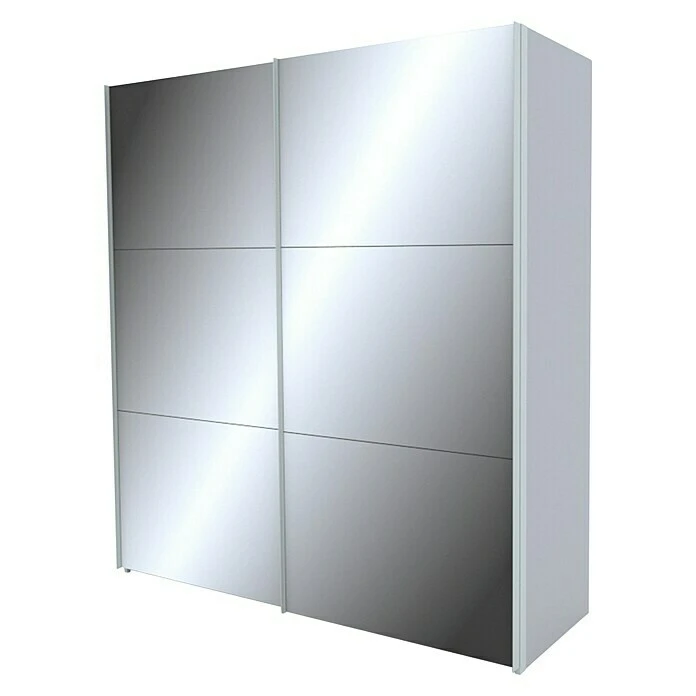 BAUHAUS Express Möbel Schwebetürenschrank Stars B 200x68x216 cm - Aluminiumfarbene Griffe, Spiegel Front, Seidengrau Korpus 3 BAUHAUS Express Möbel Schwebetürenschrank Stars B 200x68x216 cm - Aluminiumfarbene Griffe, Spiegel Front, Seidengrau Korpus