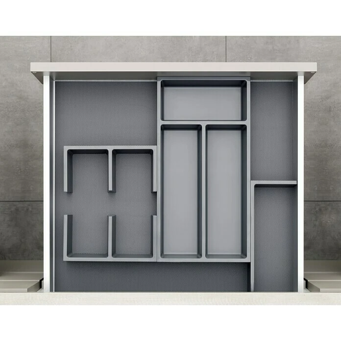 BAUHAUS Essensa Schubladeneinsatz-Set Connect Kunststoff, Dunkelgrau – Praktische Besteckeinsätze für die Küche 5 BAUHAUS Essensa Schubladeneinsatz-Set Connect Kunststoff, Dunkelgrau – Praktische Besteckeinsätze für die Küche – Bild 4