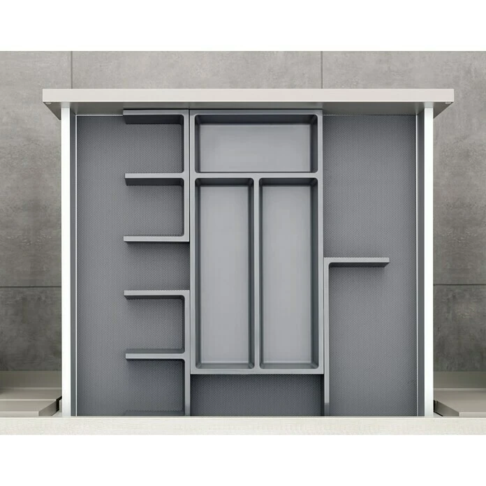 BAUHAUS Essensa Schubladeneinsatz-Set Connect Kunststoff, Dunkelgrau – Praktische Besteckeinsätze für die Küche 6 BAUHAUS Essensa Schubladeneinsatz-Set Connect Kunststoff, Dunkelgrau – Praktische Besteckeinsätze für die Küche – Bild 5