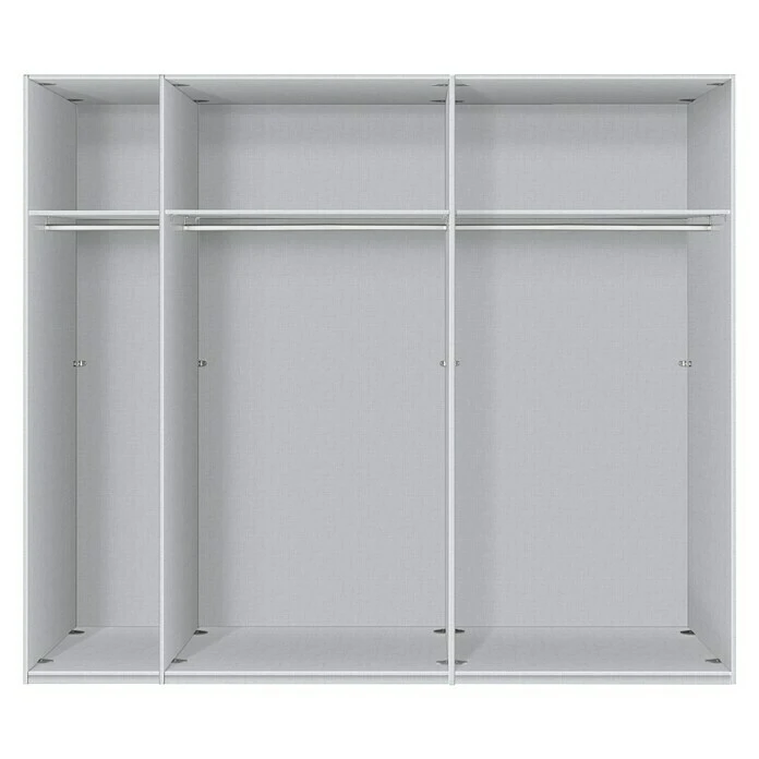 BAUHAUS Express Möbel Schwebetürenschrank Stars B 250 x T 68 x H 236 cm, Graphitfarben Griff, Platin Eiche/Graphit Front, Platin Eiche Korpus 4 BAUHAUS Express Möbel Schwebetürenschrank Stars B 250 x T 68 x H 236 cm, Graphitfarben Griff, Platin Eiche/Graphit Front, Platin Eiche Korpus – Bild 2