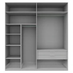 BAUHAUS Express Möbel Drehtürschrank Swift - Moderner Kleiderschrank ohne Spiegel, Basalt/Basaltglas, 200 x 58 x 216 cm -Schränke Möbel Mall 12 1112