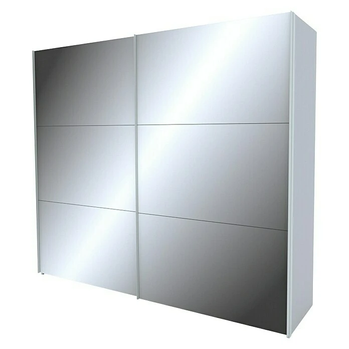 BAUHAUS Express Möbel Schwebetürenschrank Stars 250x68x236 cm - Aluminiumfarbene Griffe, Spiegelfront, Seidengrauer Korpus 3 BAUHAUS Express Möbel Schwebetürenschrank Stars 250x68x236 cm - Aluminiumfarbene Griffe, Spiegelfront, Seidengrauer Korpus