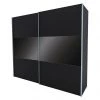 BAUHAUS Express Möbel Schwebetürenschrank Swift - Moderner Kleiderschrank mit Glasfronten, Basalt - 250 x 68 x 216 cm -Schränke Möbel Mall 12 1119