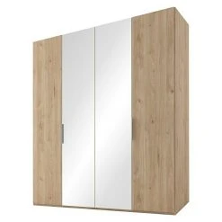 BAUHAUS Express Möbel Drehtürschrank Swift B X T X H: 200 X 58 X 216 Cm – Eiche Jackson | Mit Spiegel – Moderner Kleiderschrank