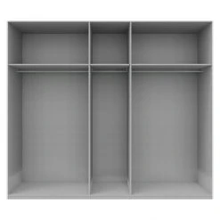 BAUHAUS Express Möbel Drehtürschrank Swift - 250 x 58 x 216 cm, Basaltglas & Eiche Jackson -Schränke Möbel Mall 12 1135