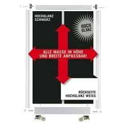 BAUHAUS Room Plaza Easy Schiebetür-Bau-Set Hochglanz Schwarz/Weiß, Silber | Premium Innentüren -Schränke Möbel Mall 12 114