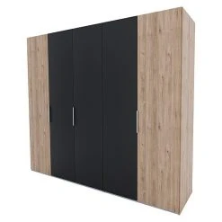 BAUHAUS Express Möbel Drehtürschrank Swift | Eiche Jackson/Basalt | 250 x 58 x 216 cm | Ohne Spiegel