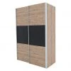 BAUHAUS Swift Schwebetürenschrank - Basalt Mittig/Eiche Jackson - 150 x 68 x 216 cm -Schränke Möbel Mall 12 1185
