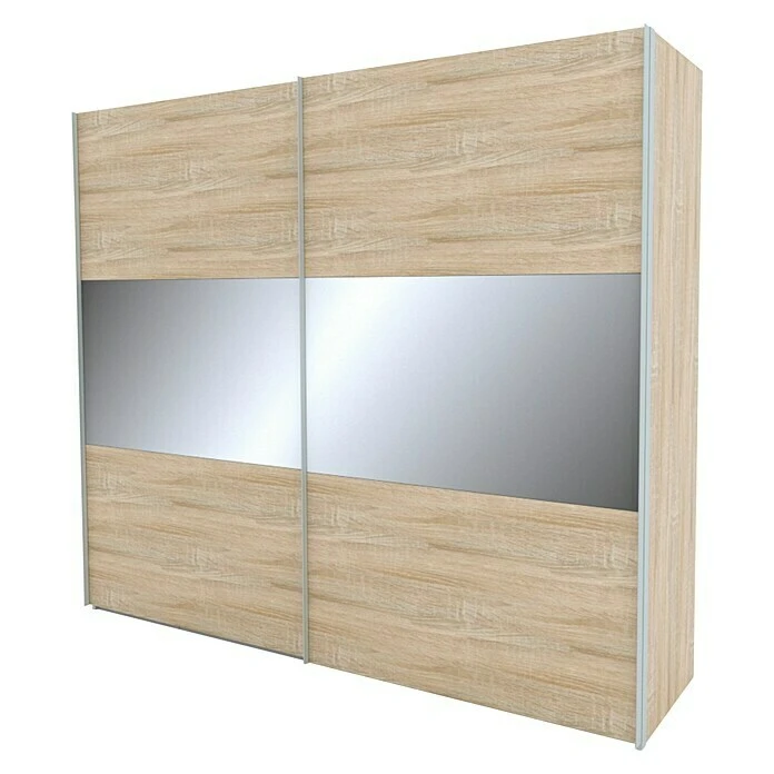 BAUHAUS Express Möbel Schwebetürenschrank Stars B X T X H: 250 X 68 X 236 Cm - Eiche Sonoma/Grauspiegel, Aluminiumfarben Griffe 3 BAUHAUS Express Möbel Schwebetürenschrank Stars B X T X H: 250 X 68 X 236 Cm - Eiche Sonoma/Grauspiegel, Aluminiumfarben Griffe