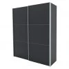 BAUHAUS Express Möbel Schwebetürenschrank Stars - Graphit & Aluminiumfarben - 200 x 68 x 236 cm -Schränke Möbel Mall 12 1197