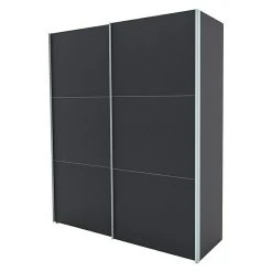 BAUHAUS Express Möbel Schwebetürenschrank Stars - Graphit & Aluminiumfarben - 200 x 68 x 236 cm