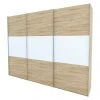 BAUHAUS Express Möbel Schwebetürenschrank Eiche Sonoma/Weiß – 300 x 68 x 236 cm