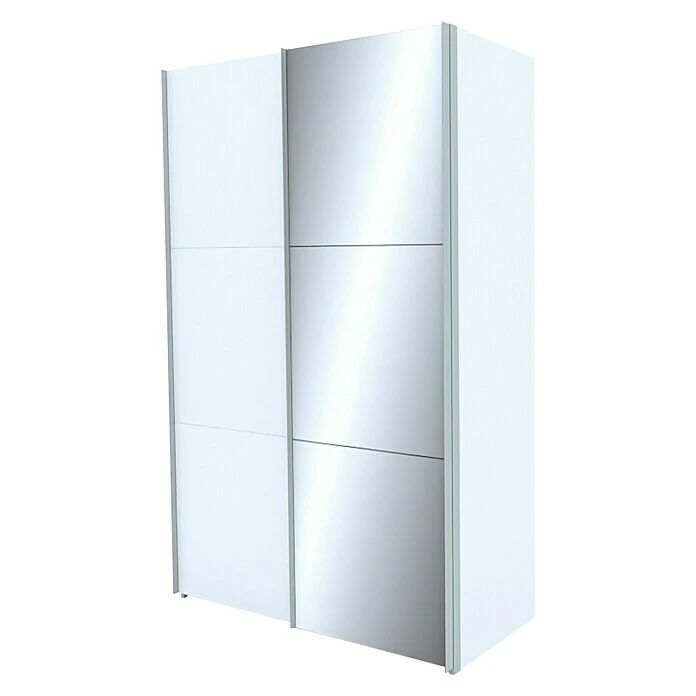 BAUHAUS Express Möbel Schwebetürenschrank | 150 x 68 x 236 cm | Weiß/Spiegel Front, Aluminiumgriffe | Moderner Kleiderschrank 3 BAUHAUS Express Möbel Schwebetürenschrank | 150 x 68 x 236 cm | Weiß/Spiegel Front, Aluminiumgriffe | Moderner Kleiderschrank