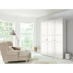 BAUHAUS Express Drehtürschrank Brooklyn Weiß 58x150x216 cm - Landhausstil ohne Spiegel