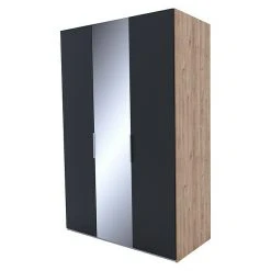 BAUHAUS Express Möbel Drehtürschrank Swift - Basalt & Eiche Jackson - 150 x 58 x 216 cm