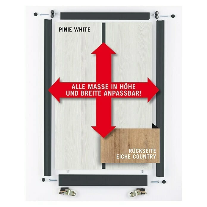 BAUHAUS Room Plaza Easy Schiebetür-Bau-Set Eiche Country/Pinie White - Schwarz - Hochwertige Innentürlösung 8 BAUHAUS Room Plaza Easy Schiebetür-Bau-Set Eiche Country/Pinie White - Schwarz - Hochwertige Innentürlösung – Bild 6