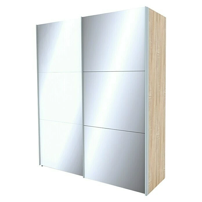 BAUHAUS Express Möbel Schwebetürenschrank Stars B X T X H: 200 X 68 X 236 cm - Weißglas/Spiegel & Eiche Sonoma 3 BAUHAUS Express Möbel Schwebetürenschrank Stars B X T X H: 200 X 68 X 236 cm - Weißglas/Spiegel & Eiche Sonoma