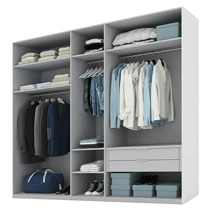 BAUHAUS Express Möbel Drehtürschrank Swift - Eiche Jackson/Basalt - 250 x 58 x 216 cm - Ohne Spiegel - Mit Zubehör 5 BAUHAUS Express Möbel Drehtürschrank Swift - Eiche Jackson/Basalt - 250 x 58 x 216 cm - Ohne Spiegel - Mit Zubehör – Bild 3