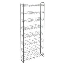 BAUHAUS Metaltex Schuhregal, 8 Fächer, Silber – 64 x 23 x 165 cm – Stilvolles Schuhlager für Zuhause