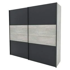 BAUHAUS Express Möbel Schwebetürenschrank Stars 250x68x236 cm - Graphit/Platin Eiche