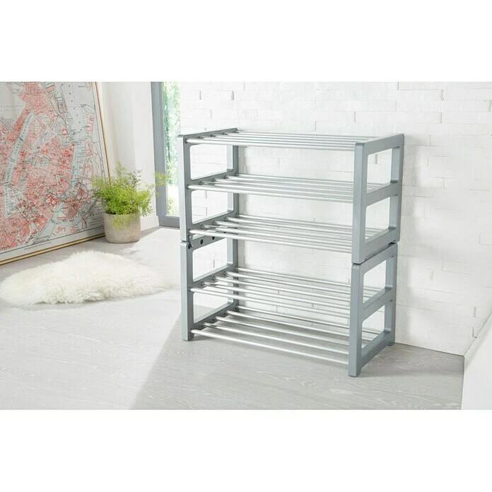 BAUHAUS Ruco Schuhregal Trend - 60 x 33 x 32 cm, Silber, 3 Böden - Praktischer Schuhschrank für Zuhause 5 BAUHAUS Ruco Schuhregal Trend - 60 x 33 x 32 cm, Silber, 3 Böden - Praktischer Schuhschrank für Zuhause – Bild 3