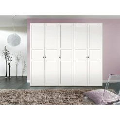 BAUHAUS Express Möbel Drehtürschrank Brooklyn Landhaus 58x300x216 cm - Weiß, Ohne Spiegel