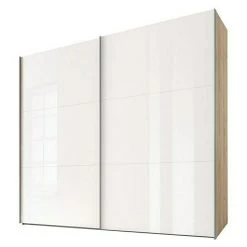 BAUHAUS Express Möbel Schwebetürenschrank Swift - Weiß & Eiche Jackson - 250 x 68 x 216 cm