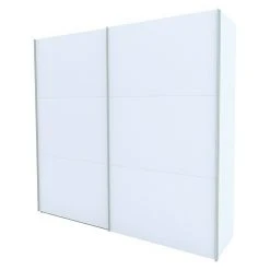 BAUHAUS Express Möbel Schwebetürenschrank Stars B X T X H: 250 X 68 X 236 Cm, Farbe Griff: Aluminiumfarben, Farbe Front: Weiß, Farbe Korpus: Weiß