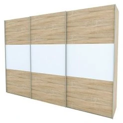 BAUHAUS Express Möbel Schwebetürenschrank Stars | Eiche Sonoma/Weiß | 300 x 68 x 216 cm