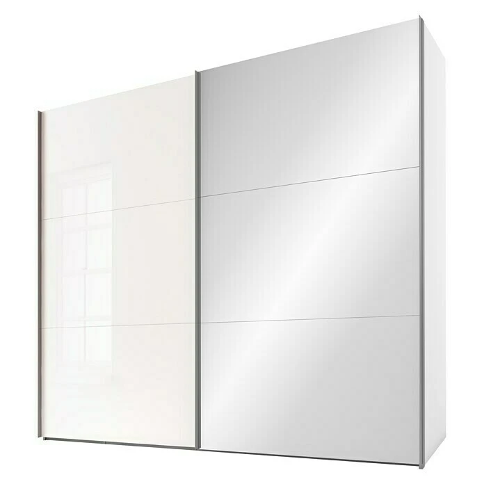 BAUHAUS Express Möbel Schwebetürenschrank Swift | 200 x 68 x 216 cm | Weiß mit Glasfronten & Spiegel | Moderner Kleiderschrank 3 BAUHAUS Express Möbel Schwebetürenschrank Swift | 200 x 68 x 216 cm | Weiß mit Glasfronten & Spiegel | Moderner Kleiderschrank