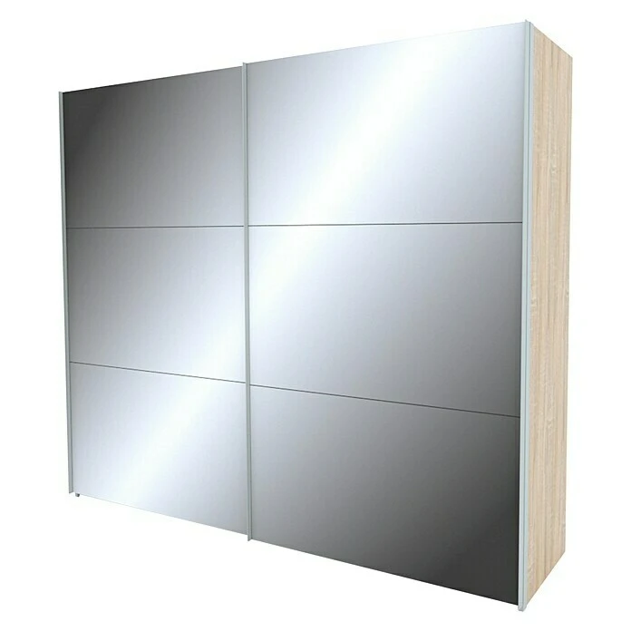 BAUHAUS Express Möbel Schwebetürenschrank Stars B X T X H: 250 X 68 X 216 Cm, Aluminiumfarben Griff, Spiegel Front, Eiche Sonoma Korpus 3 BAUHAUS Express Möbel Schwebetürenschrank Stars B X T X H: 250 X 68 X 216 Cm, Aluminiumfarben Griff, Spiegel Front, Eiche Sonoma Korpus