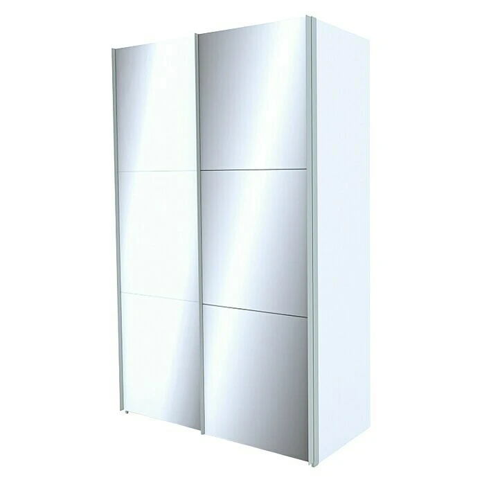 BAUHAUS Express Möbel Schwebetürenschrank Stars B X T X H: 150 X 68 X 236 Cm, Aluminiumfarben Griff, Weißglas/Spiegel Front, Weiß Korpus | Moderner Kleiderschrank 3 BAUHAUS Express Möbel Schwebetürenschrank Stars B X T X H: 150 X 68 X 236 Cm, Aluminiumfarben Griff, Weißglas/Spiegel Front, Weiß Korpus | Moderner Kleiderschrank