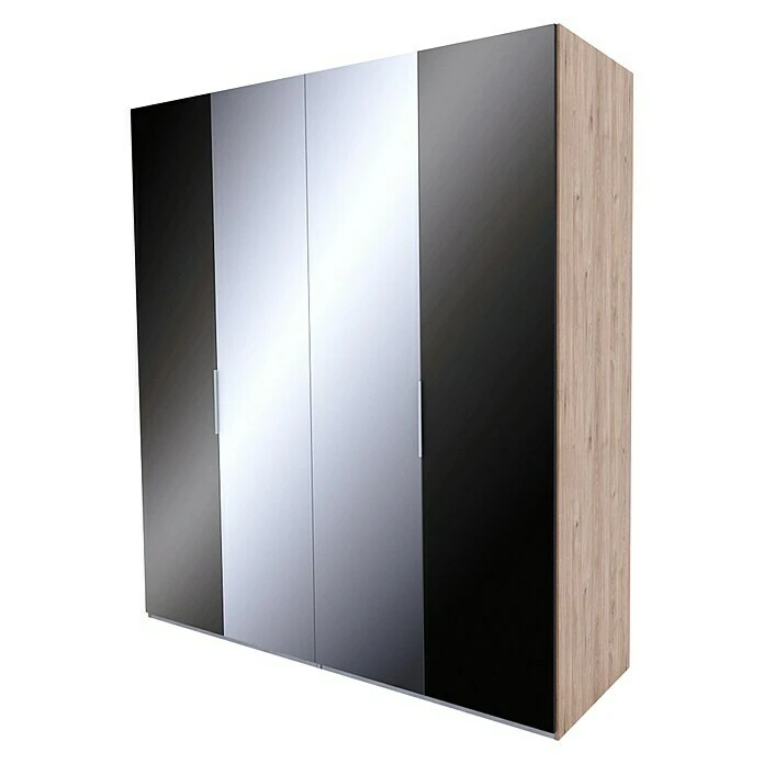 BAUHAUS Express Möbel Drehtürschrank Swift - Basaltglas & Eiche Jackson - 200 x 58 x 216 cm 3 BAUHAUS Express Möbel Drehtürschrank Swift - Basaltglas & Eiche Jackson - 200 x 58 x 216 cm