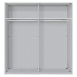 BAUHAUS Express Möbel Schwebetürenschrank Stars B X T X H: 200 X 68 X 216 Cm - Aluminiumfarben Griff, Weiß/Eiche Sonoma Front, Weiß Korpus -Schränke Möbel Mall 12 1485