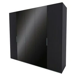 BAUHAUS Express Möbel Drehtürschrank Swift - Moderner Kleiderschrank, Basalt/Basaltglas, 250x58x216 cm
