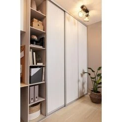 BAUHAUS Room Plaza Easy Schiebetür-Bau-Set Eiche Country/Pinie White, Silber – Premium Innentüren -Schränke Möbel Mall 12 15