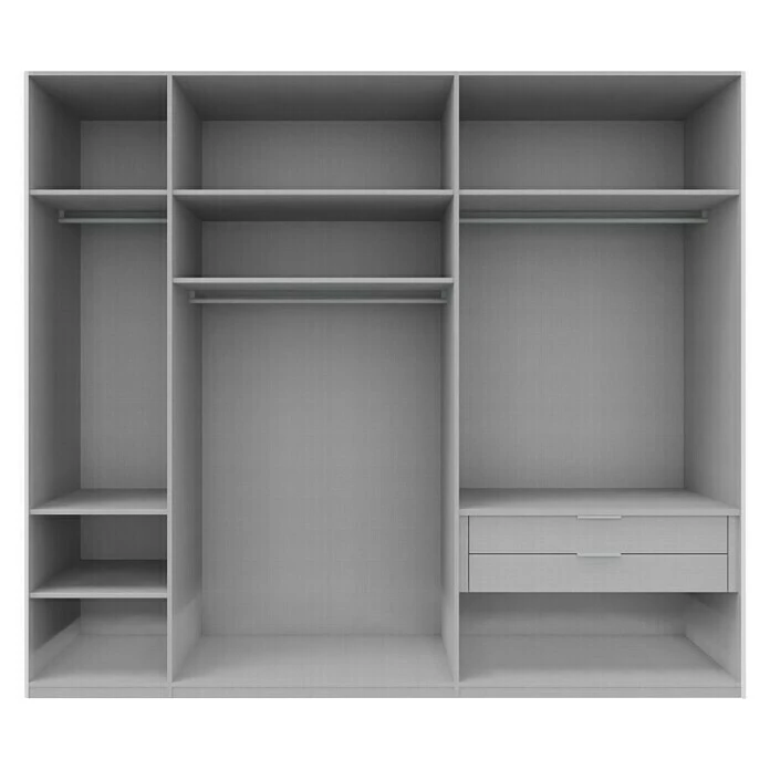 BAUHAUS Express Möbel Schwebetürenschrank Swift - Weiß, 250 x 68 x 216 cm, Mit Spiegel & Zubehör 4 BAUHAUS Express Möbel Schwebetürenschrank Swift - Weiß, 250 x 68 x 216 cm, Mit Spiegel & Zubehör – Bild 2