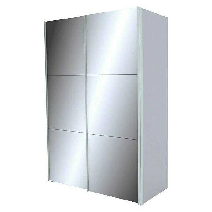 BAUHAUS Express Möbel Schwebetürenschrank Stars, Seidengrau mit Spiegelfront, 150 x 68 x 236 cm 3 BAUHAUS Express Möbel Schwebetürenschrank Stars, Seidengrau mit Spiegelfront, 150 x 68 x 236 cm
