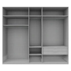 BAUHAUS Express Möbel Drehtürschrank Swift - Moderner Kleiderschrank ohne Spiegel, Basalt/Basaltglas - 250 x 58 x 216 cm -Schränke Möbel Mall 12 1588