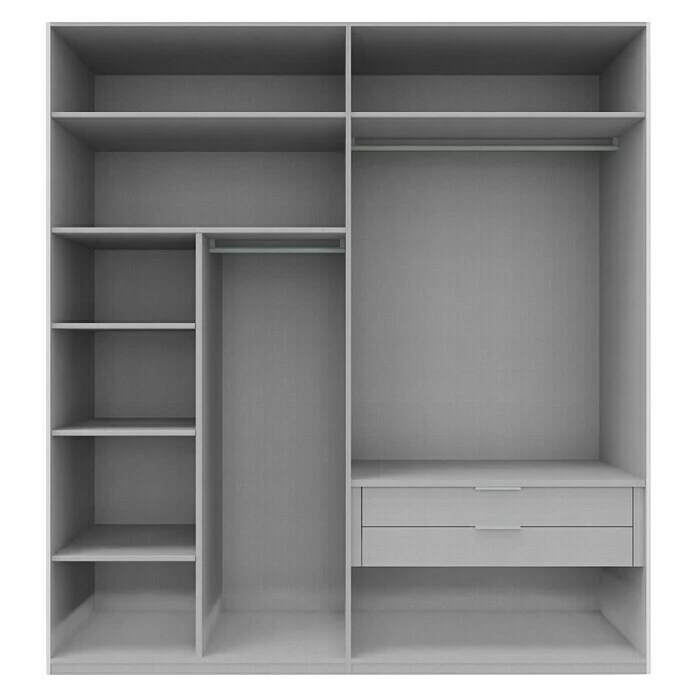 BAUHAUS Express Möbel Schwebetürenschrank Swift 200 x 68 x 216 cm - Mit Spiegel & Zubehör - Basalt & Eiche Jackson 4 BAUHAUS Express Möbel Schwebetürenschrank Swift 200 x 68 x 216 cm - Mit Spiegel & Zubehör - Basalt & Eiche Jackson – Bild 2