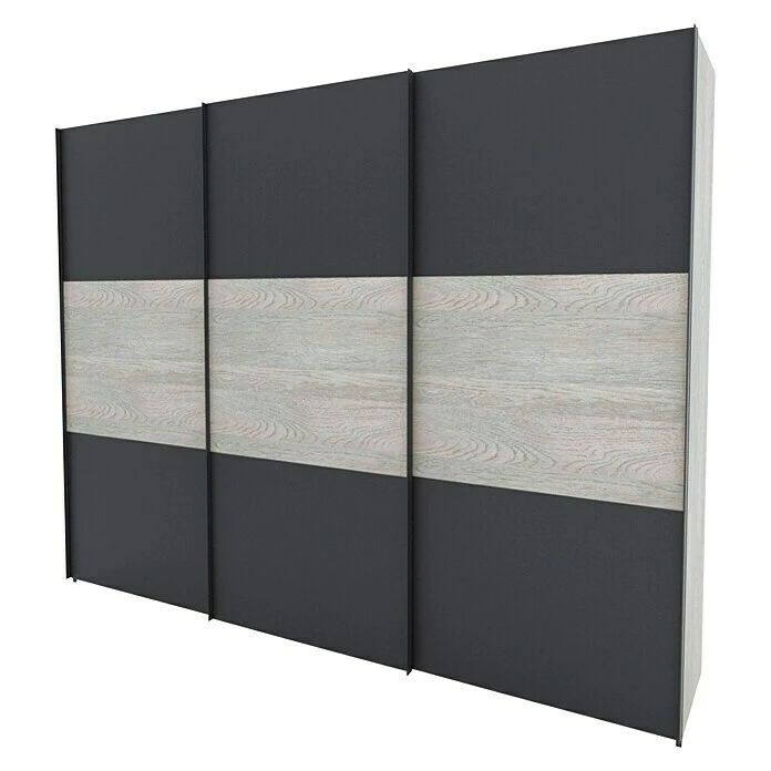 BAUHAUS Express Möbel Schwebetürenschrank - Graphit/Platin Eiche - 300 x 68 x 236 cm 3 BAUHAUS Express Möbel Schwebetürenschrank - Graphit/Platin Eiche - 300 x 68 x 236 cm