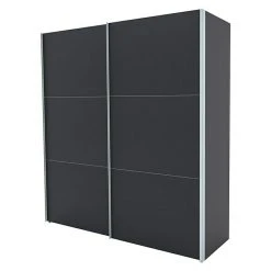 BAUHAUS Express Möbel Schwebetürenschrank Stars - 200 x 68 x 216 cm, Graphit/Aluminiumfarben