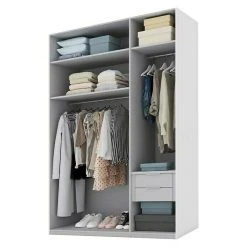 BAUHAUS Express Möbel Drehtürschrank Swift B 150x58x216 cm, Eiche Jackson/Basalt, ohne Spiegel, inkl. Zubehör -Schränke Möbel Mall 12 1678