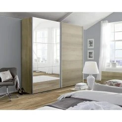 BAUHAUS Express Möbel Schwebetürenschrank Stars B x T x H: 200 x 68 x 236 cm | Aluminiumfarben Griff, Spiegelfront, Eiche Sonoma Korpus 9 BAUHAUS Express Möbel Schwebetürenschrank Stars B x T x H: 200 x 68 x 236 cm | Aluminiumfarben Griff, Spiegelfront, Eiche Sonoma Korpus -Schränke Möbel Mall 12 1709