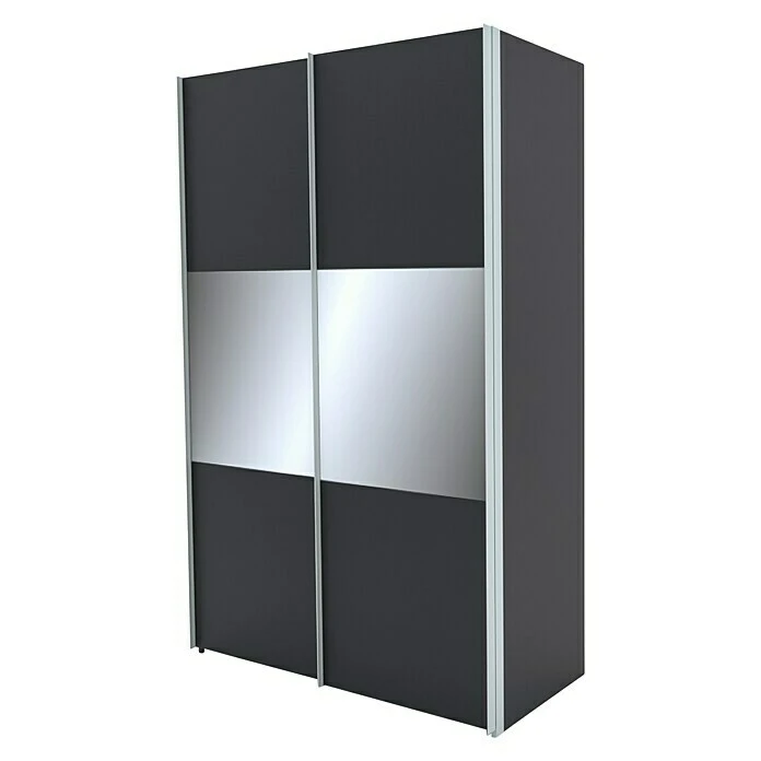 BAUHAUS Express Möbel Schwebetürenschrank Stars B X T X H: 150 X 68 X 236 Cm, Alufarben Griff, Graphit/Grauspiegel Front, Graphit Korpus 3 BAUHAUS Express Möbel Schwebetürenschrank Stars B X T X H: 150 X 68 X 236 Cm, Alufarben Griff, Graphit/Grauspiegel Front, Graphit Korpus