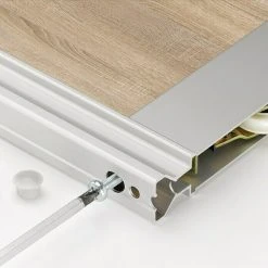 BAUHAUS Room Plaza Easy Schiebetür-Bau-Set Eiche Geplankt/Eiche Trüffel, Silber | Innentüren/Schiebetüren -Schränke Möbel Mall 12 182