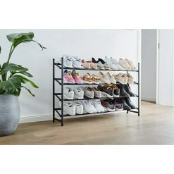 BAUHAUS Schuhregal Loft 23 x 116 x 68 cm Schwarz | Moderner Schuhschrank für stilvolle Ordnung -Schränke Möbel Mall 12 1847